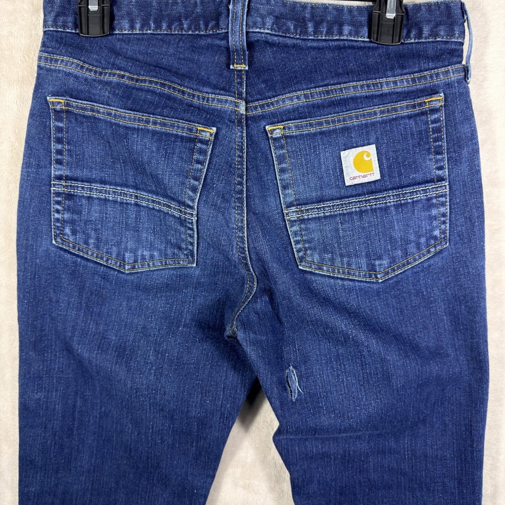 Carhartt Straight Fit Jeans Men 30x30 Blue Denim Rugged Workwear Gorpcore - Picture 4 of 8